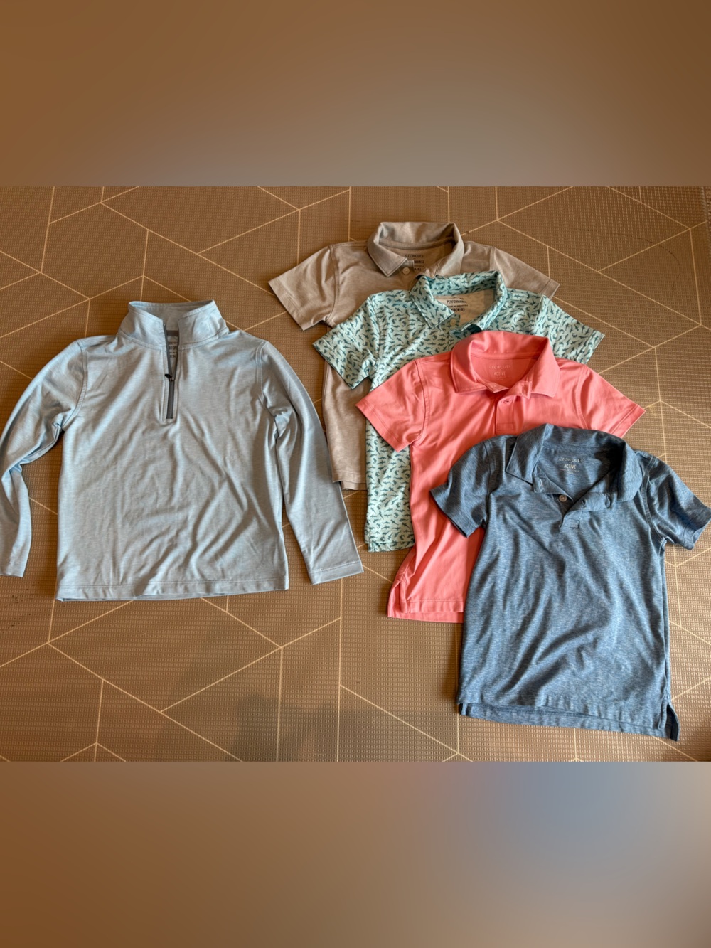 Lot of 5 J Crew Boys Polo and Quarter Zip Shirts